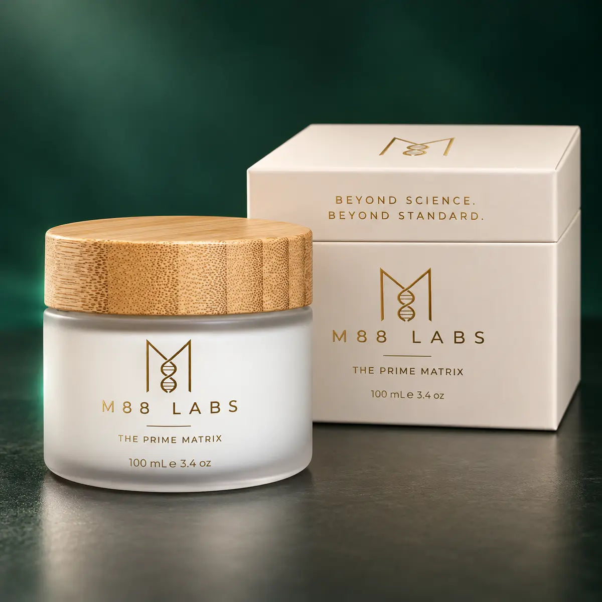 M88 Labs The Prime Matrix skincare jar and packaging