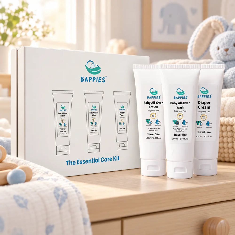 Bappies Essential Care Kit with three 100 mL travel containers